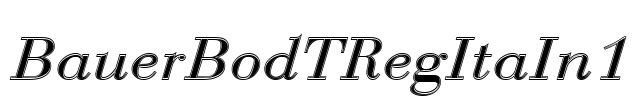 BauerBodTRegItaIn1 Font Image