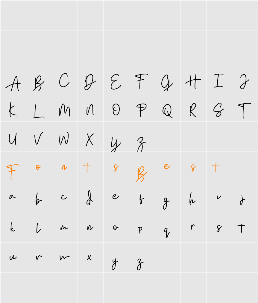 Bratarini FREE Character Map