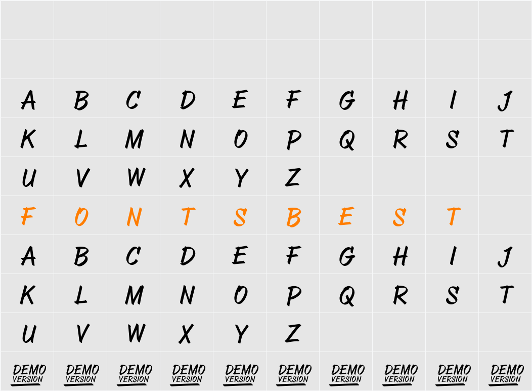 ABOVEA DEMO VERSION Character Map
