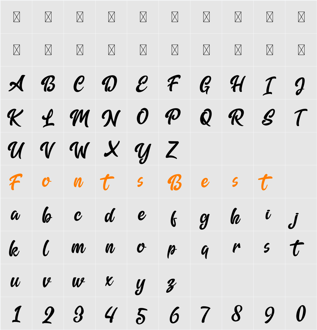 Alpha Monday Character Map