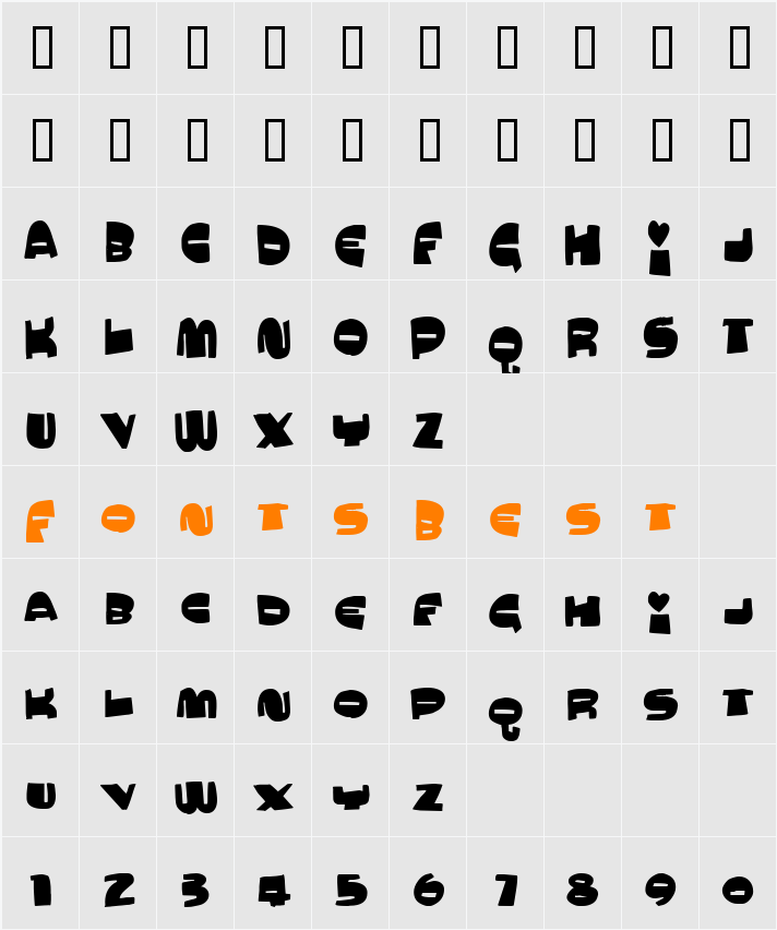 MuchoMacho Character Map