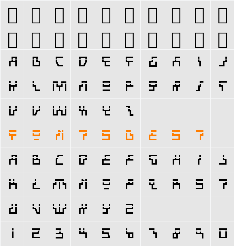 Beam Rider Laser Character Map