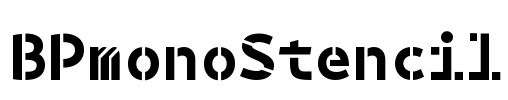 BPmonoStencil Font Image