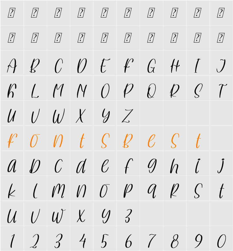 Berline Spark Character Map