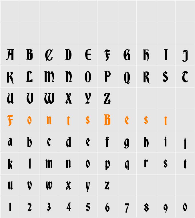 Bradley Gratis Character Map