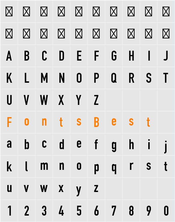 DIN Engschrift Std Character Map