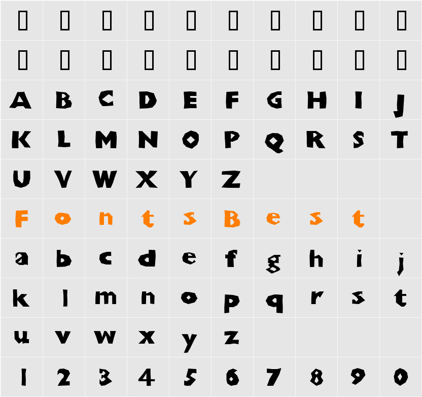 ChunkoBlocko Character Map