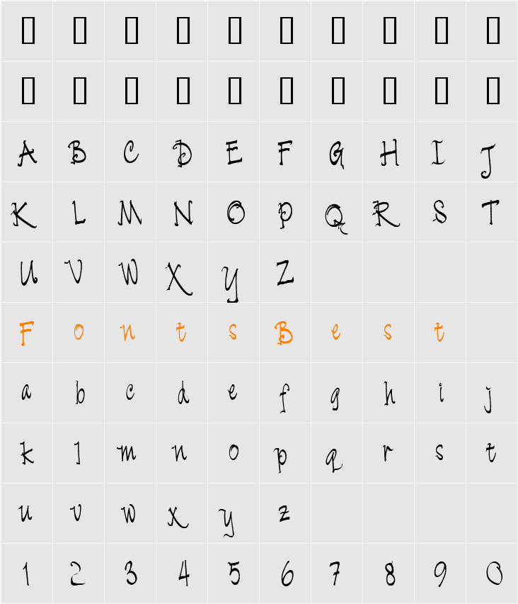 JI-Neater Character Map