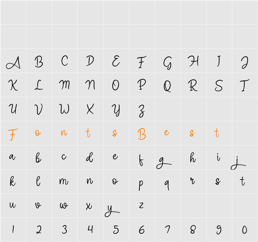 Angel Signature Character Map