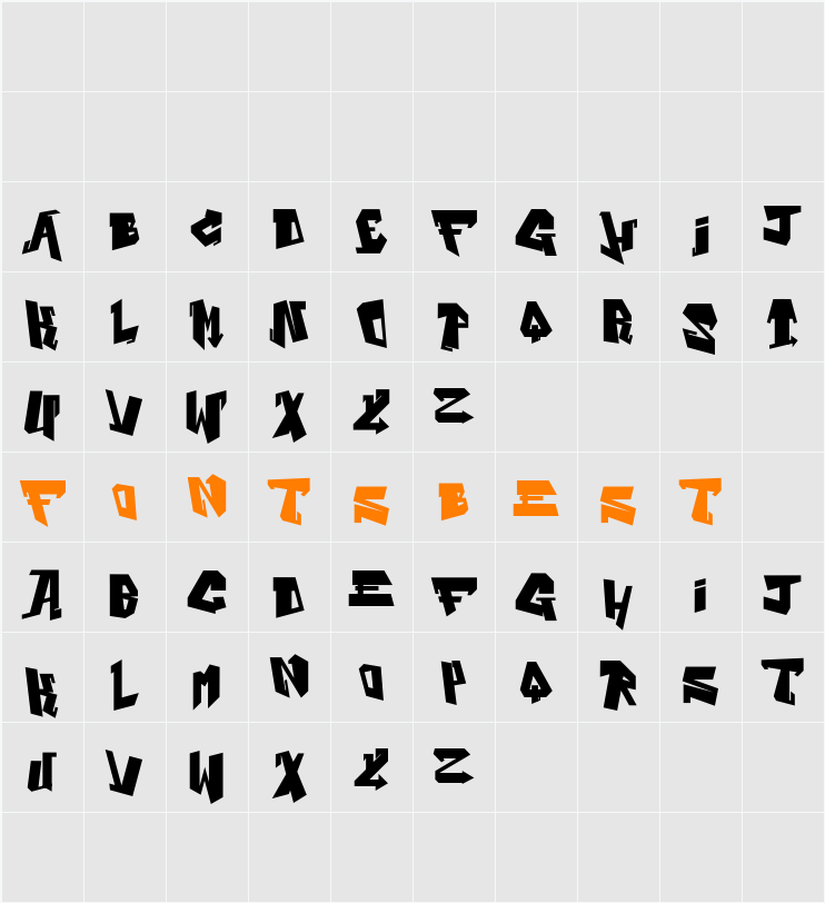 Alphabet Black Character Map