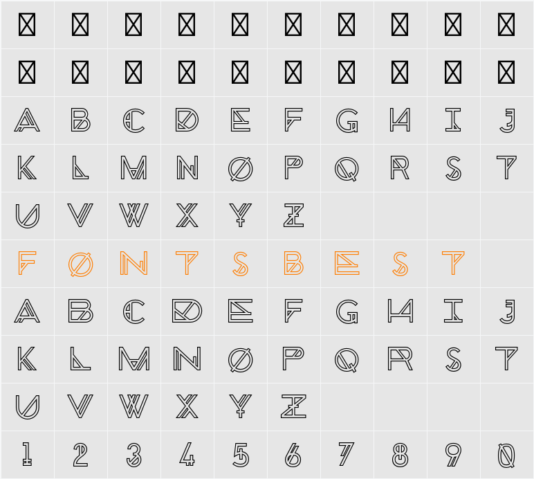 Chronic Outline Character Map