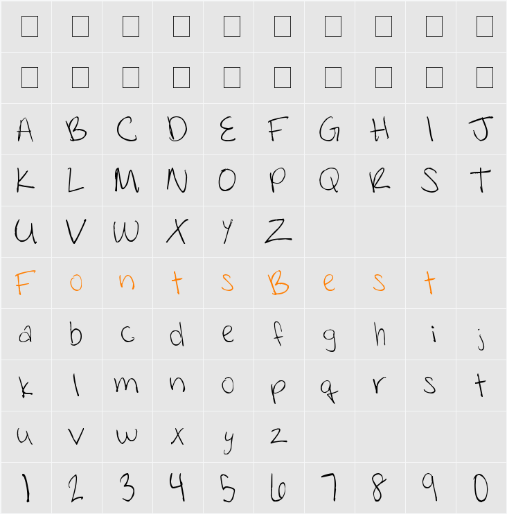 Fleavie Character Map