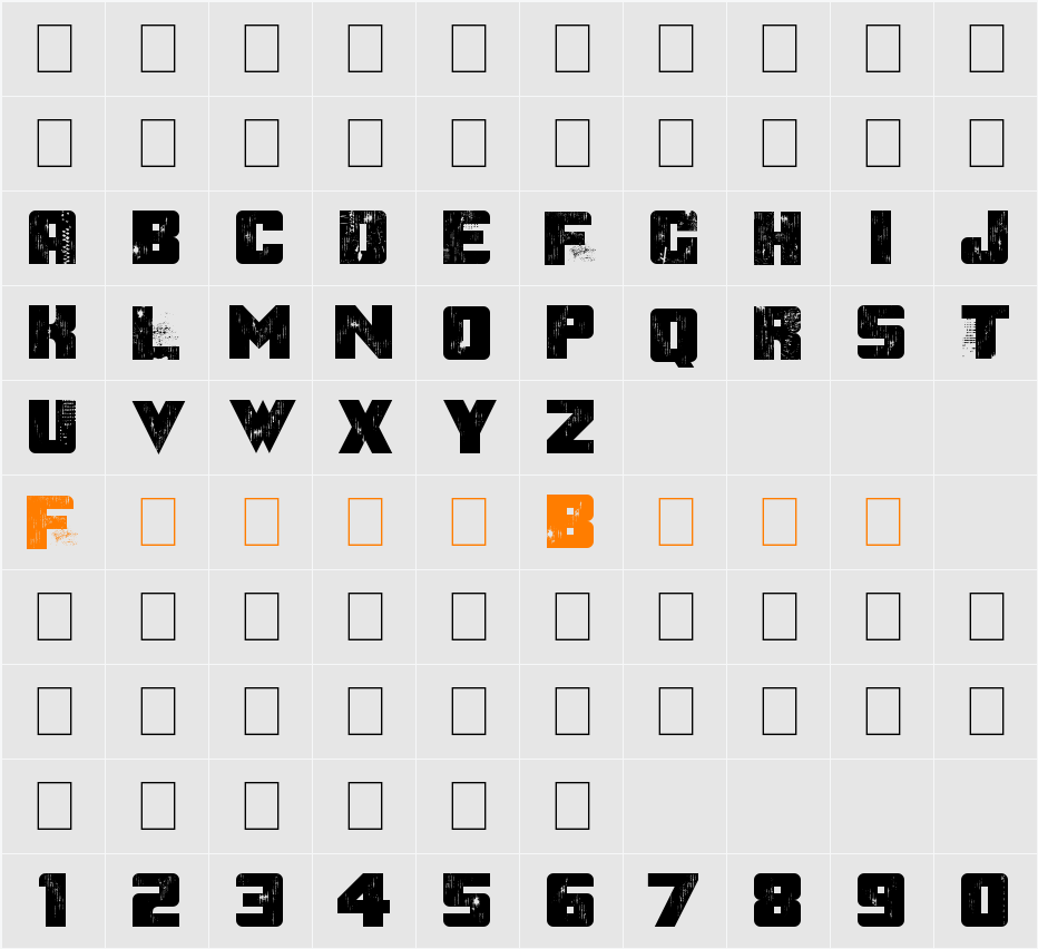After the Goldrush Character Map