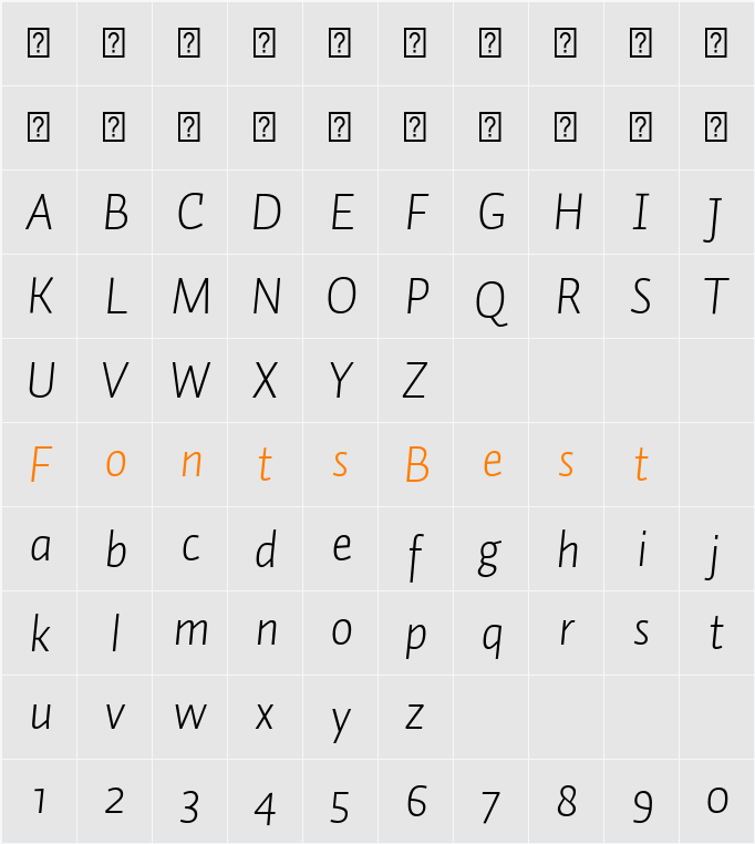 Auto 1 Lt Character Map