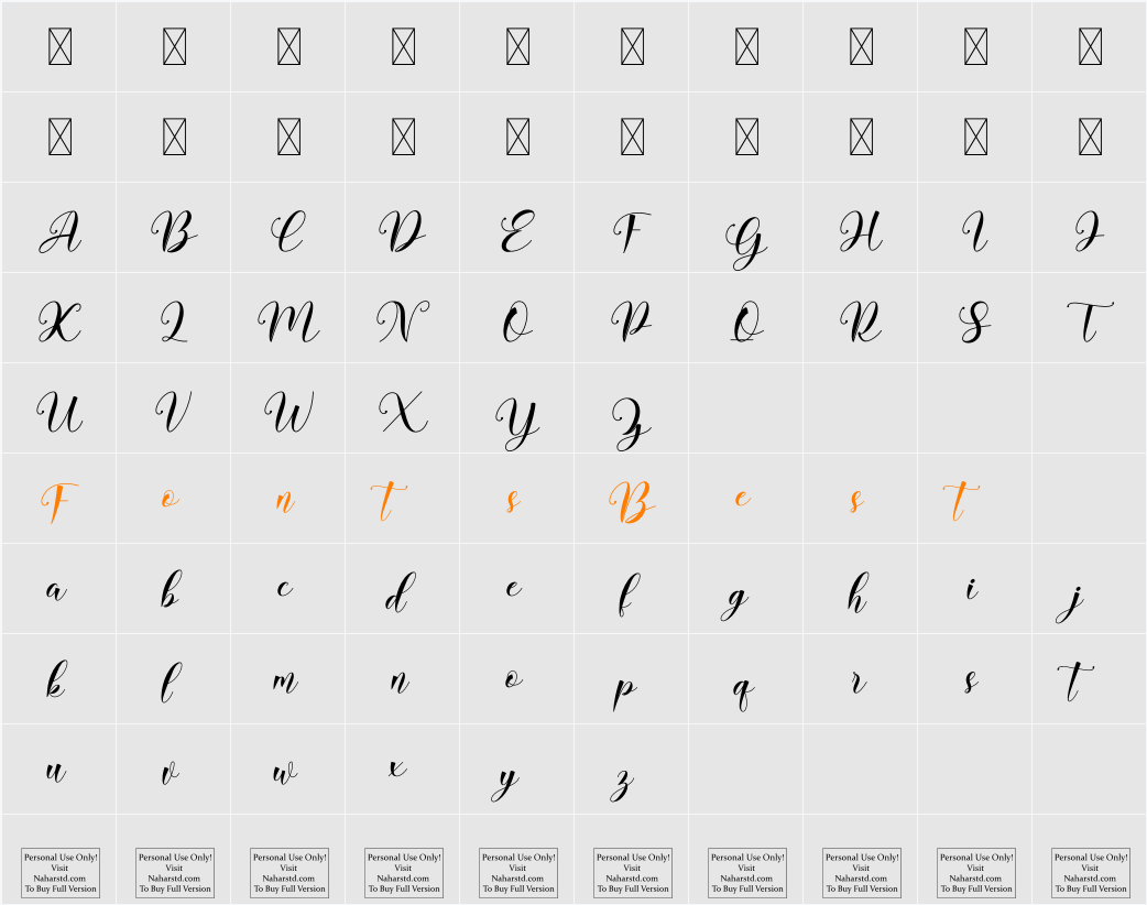 Belaris Character Map