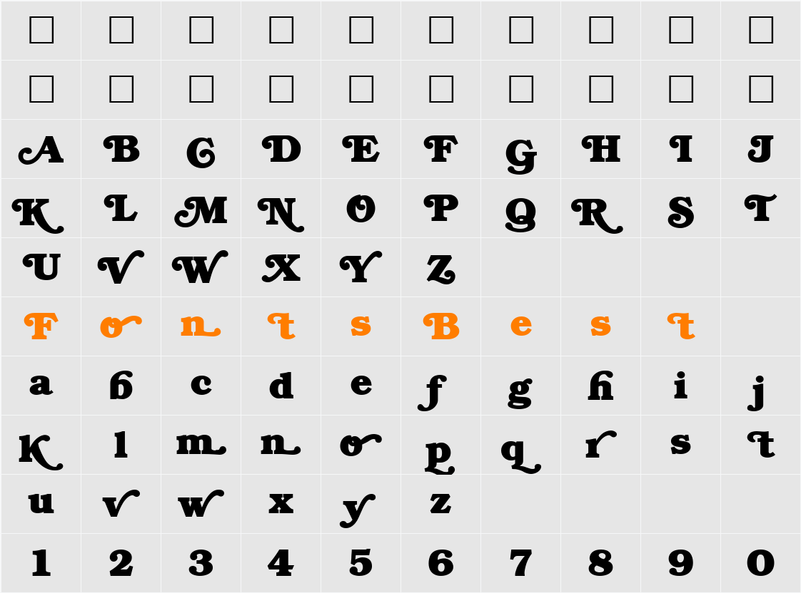 BrookmanSwash Character Map