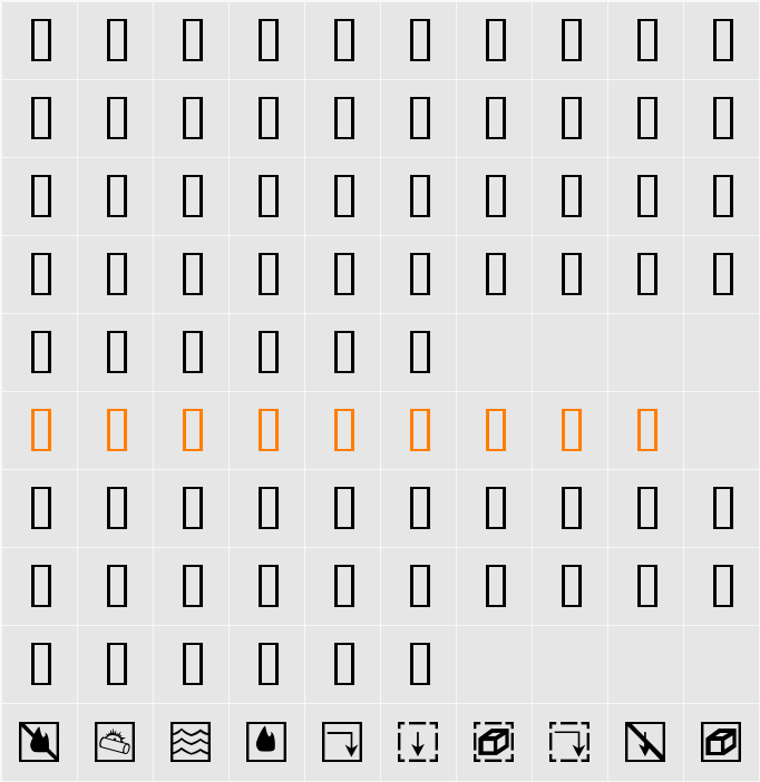 BCMELP EPD Symbols Character Map