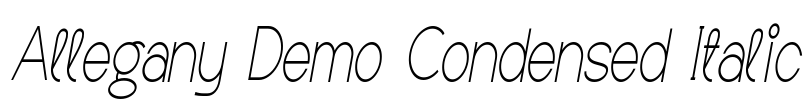 Allegany Demo Condensed Italic Font Image
