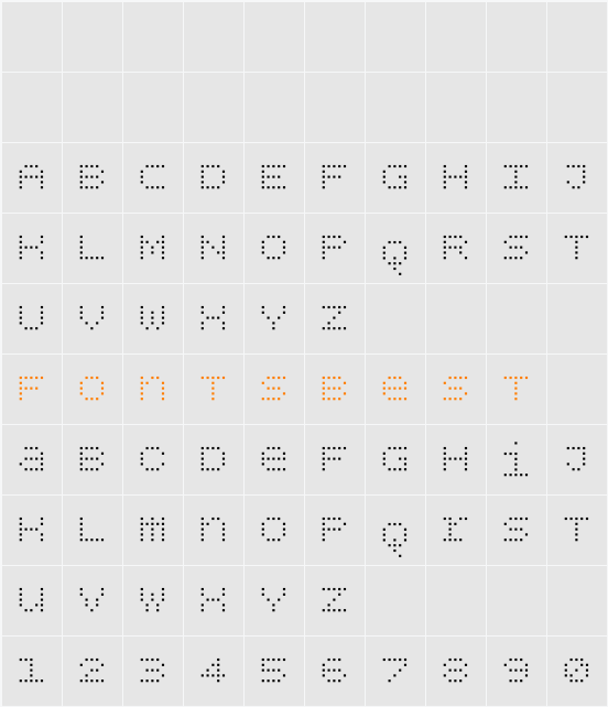 BPdotsUnicaseSquare Character Map