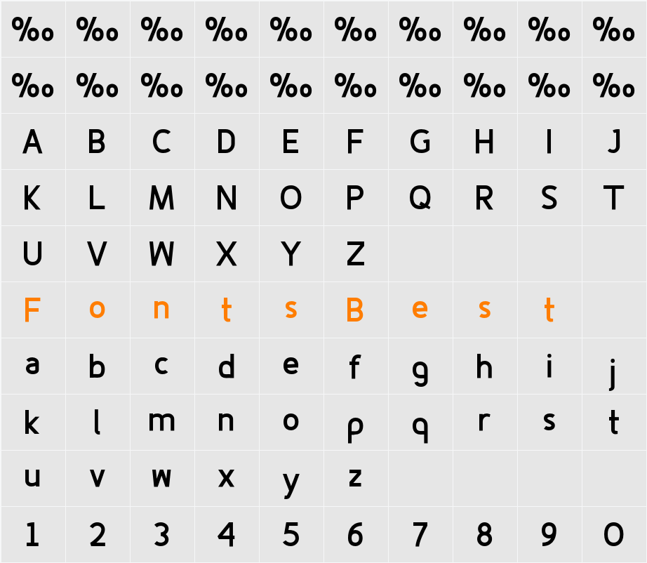 Fineness Pro Black Character Map