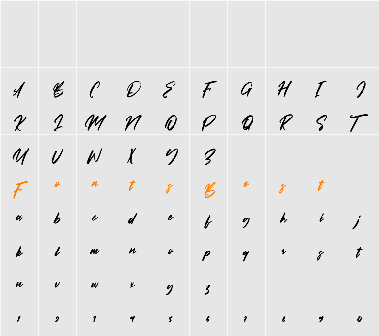Bestallie Character Map