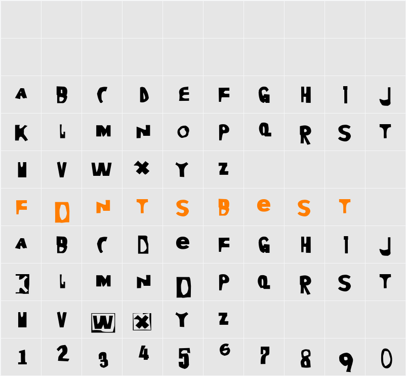 Moore899 Character Map