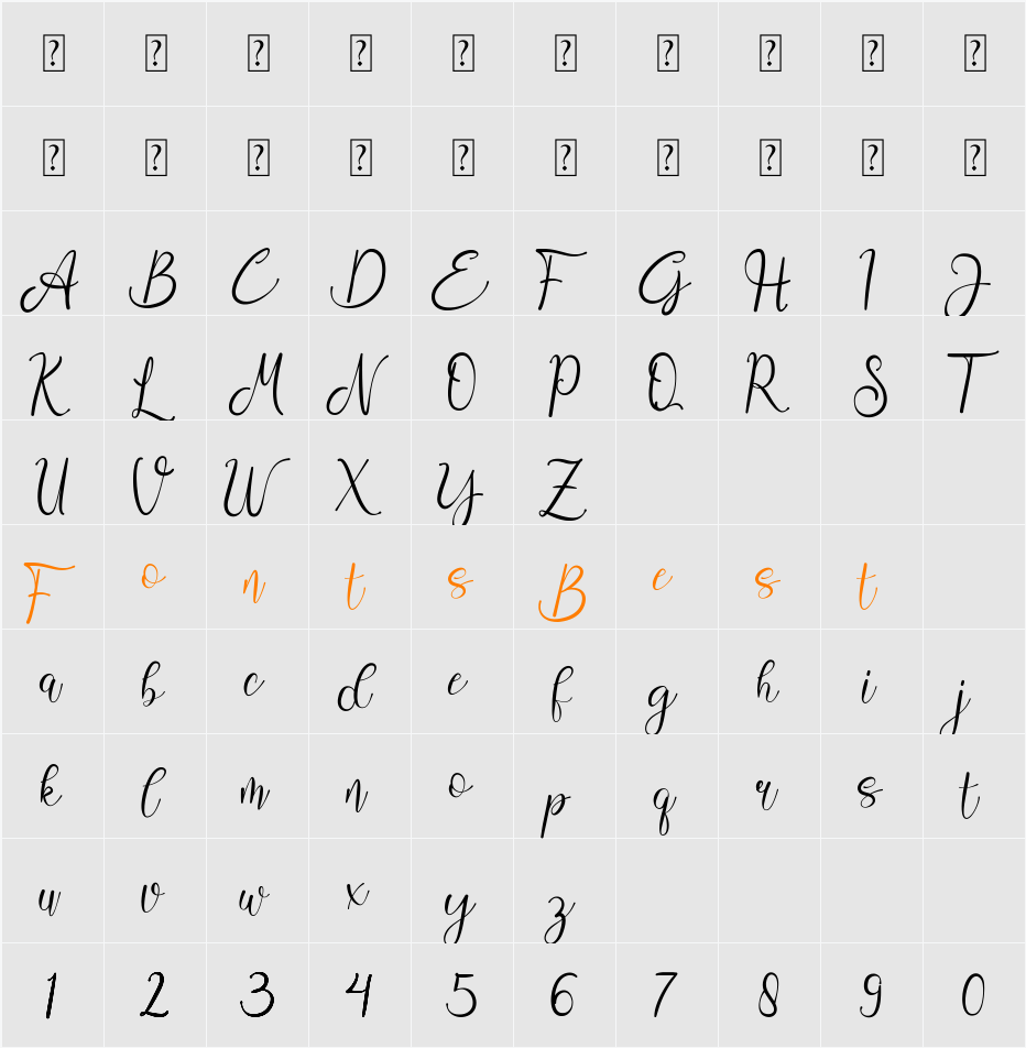 Aisbum Slashey Character Map