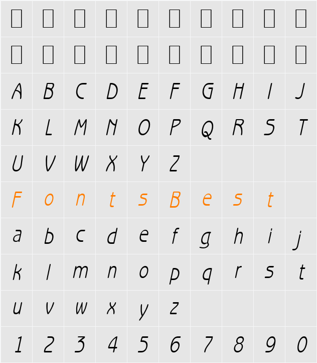 Beagle-Condensed Character Map