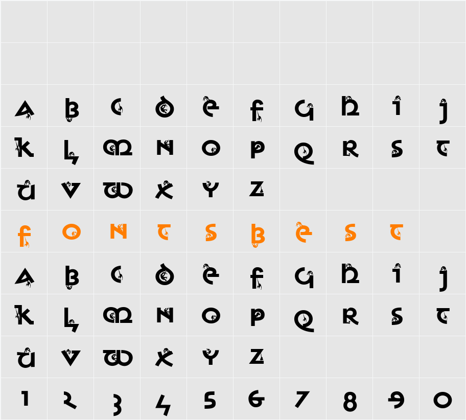MonkeyUncialica Character Map
