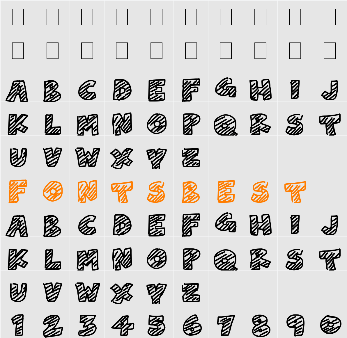 Chalk Dash Character Map