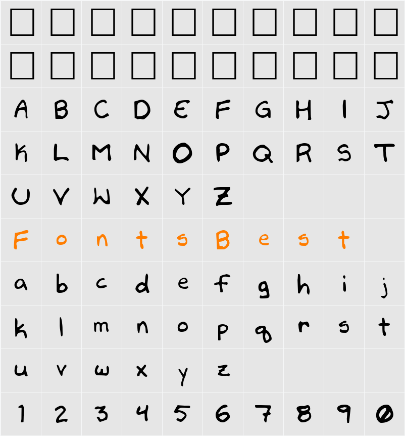 DaveType Character Map