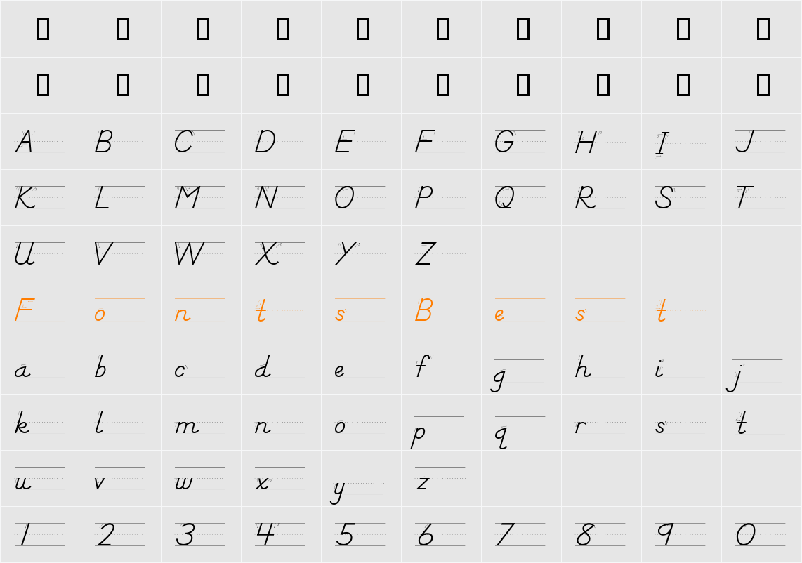 DN Manuscript Arrows Rules Character Map
