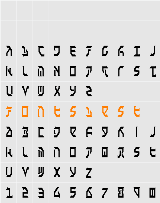 Fantazian Condensed Character Map