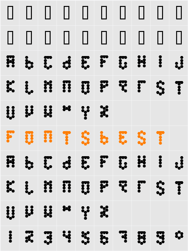 Beetype Filled Character Map
