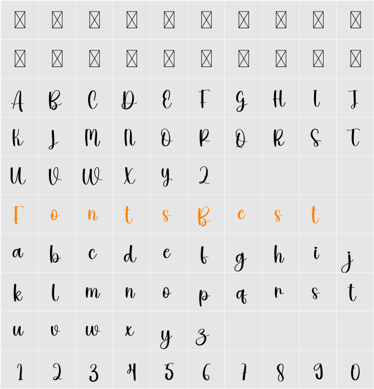 Bestie Character Map