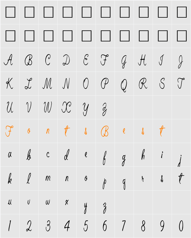 Belinda Character Map