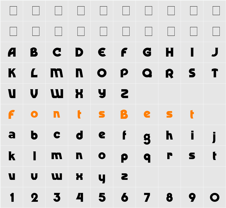DingDong Character Map