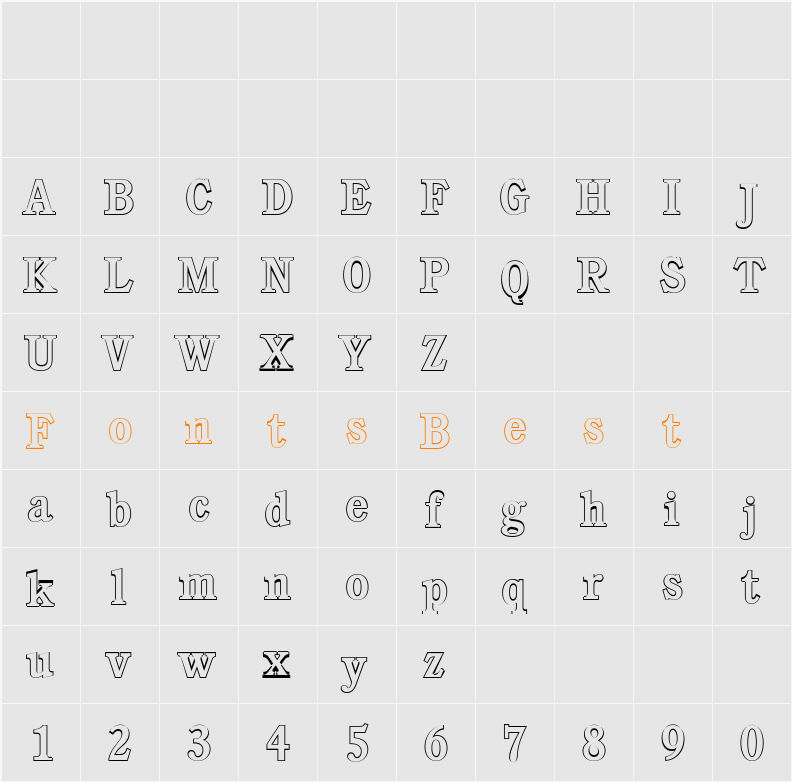 DanielBeckerOutline-Medium Character Map