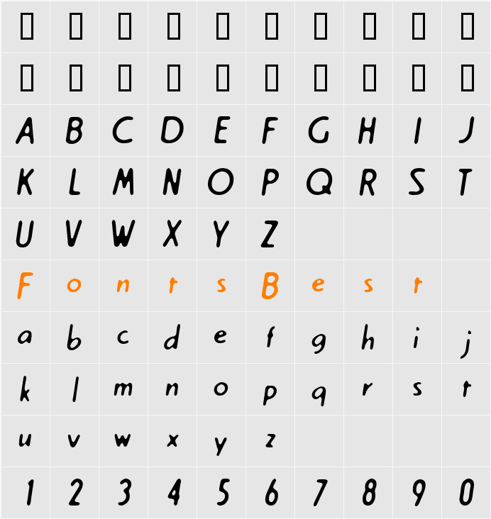 JI-Drylot Character Map
