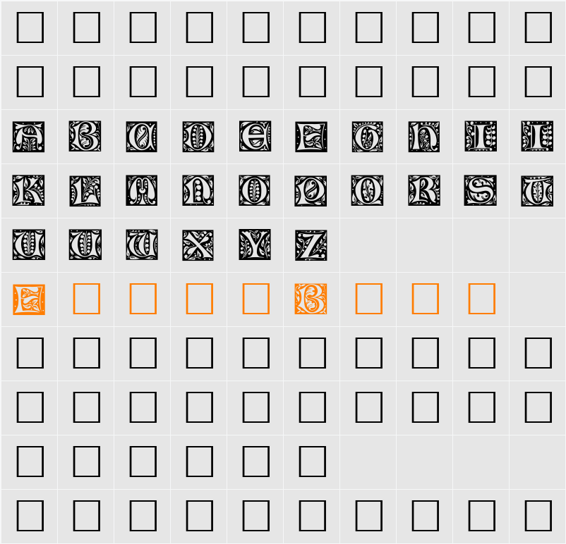 ChristensenCaps Character Map