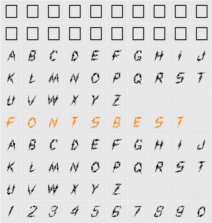 FZ UNIQUE 19 CRACKED Character Map