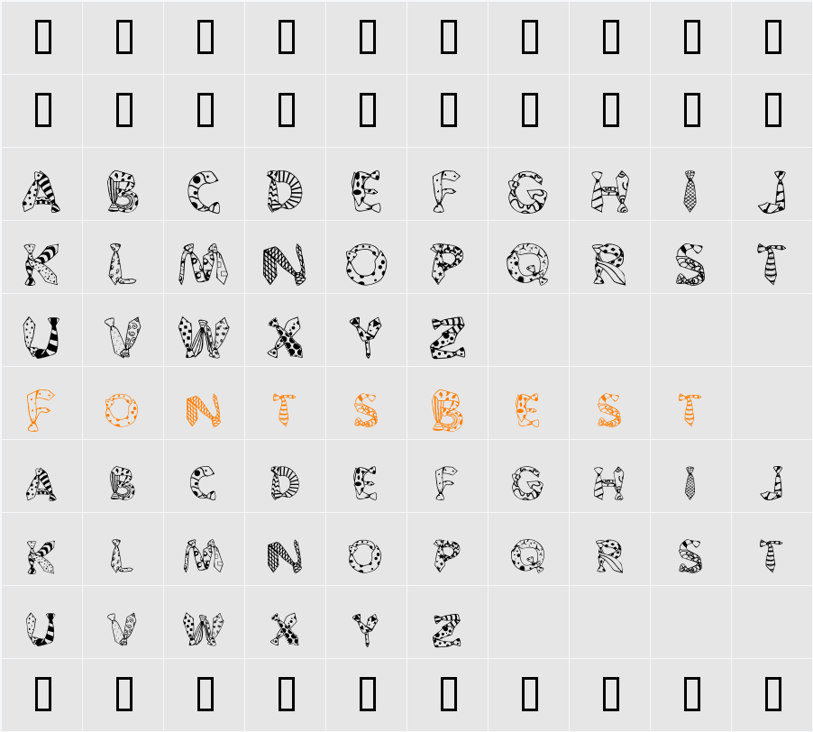 Daddy Tie Character Map