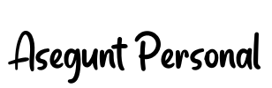 Asegunt Personal Font Image