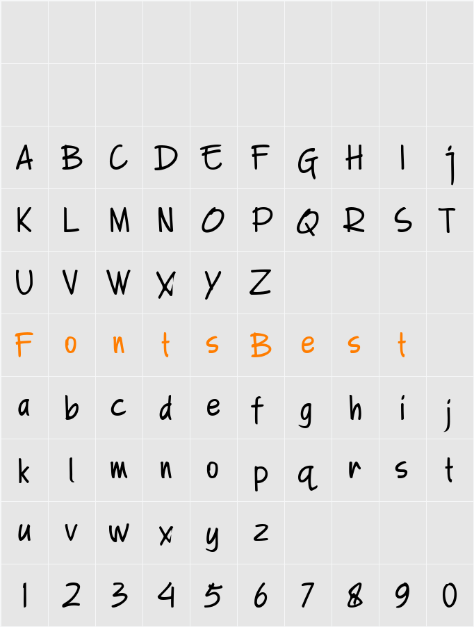 A Note Character Map
