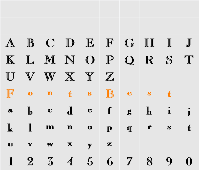 CaslonOpenFace Character Map