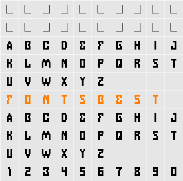 DEFRAGMENTED Character Map