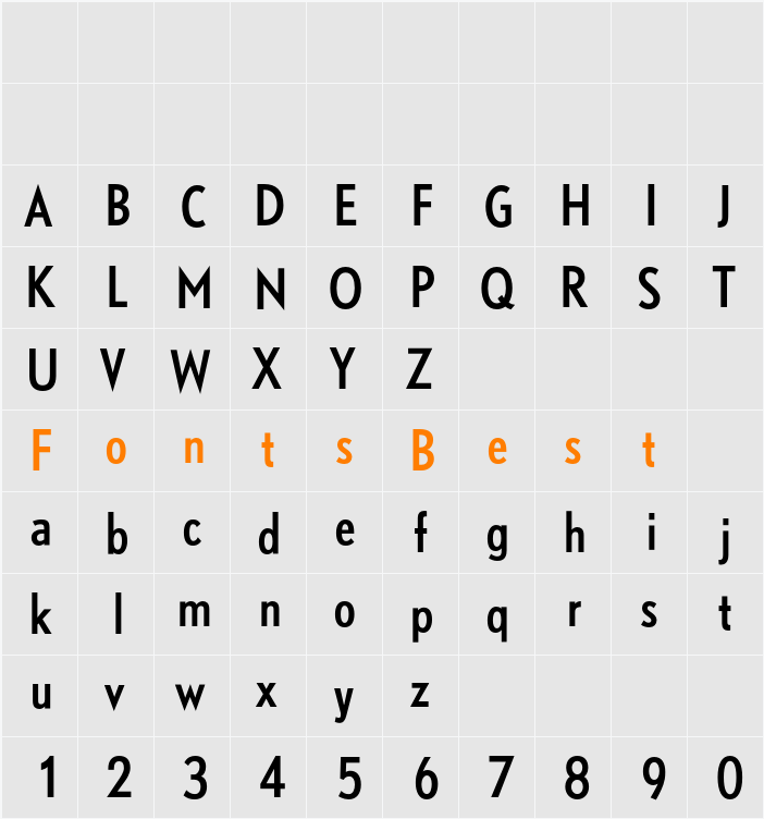 DTLNobelT Condensed Character Map