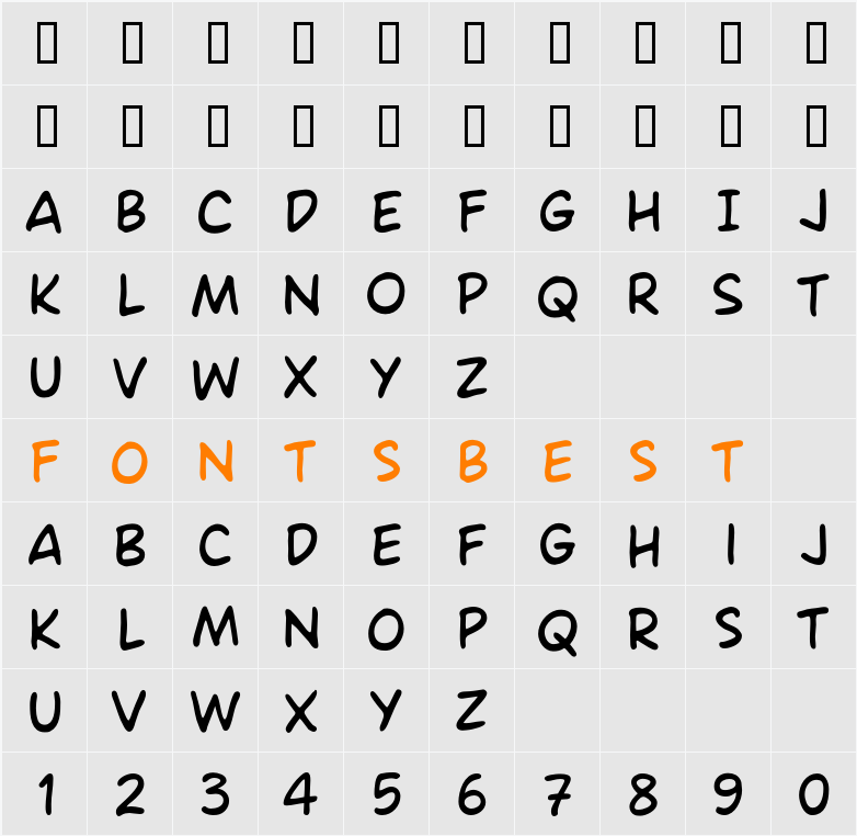 Ames Character Map