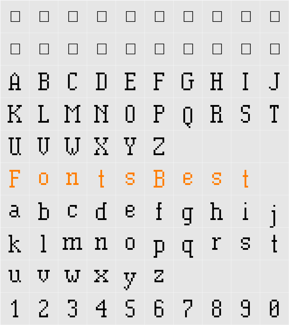 Cr-01 Character Map