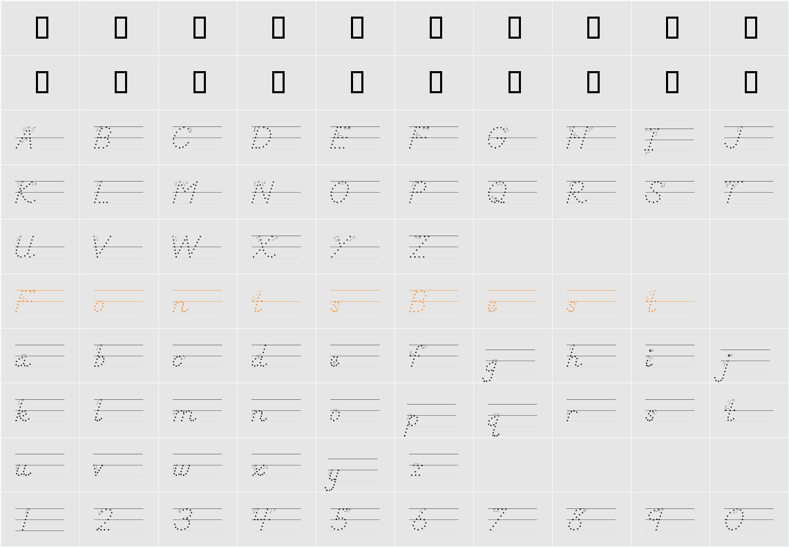 DN Manuscript Dots Arr Rules Character Map